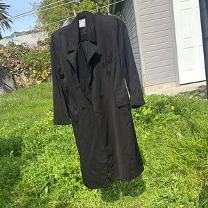 Classic Black Trench Coat Claude Barthelemy Woolmark Made in France 🇫🇷